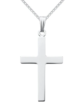 Classic Polished Cross 18" Pendant Necklace in Sterling Silver