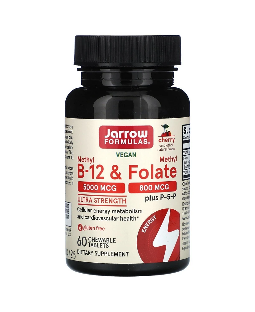 Jarrow Formulas Nutrition Methyl B-12 & Methyl Folate Ultra Strength Cherry