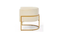 Slickblue Upholstered Velvet Chair with Gold Metal Base for Stylish and Elegant Home Decor