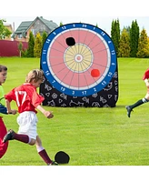 Costway Large Dart Board for Kids with 4 Kick Balls, Carrying Bag Giant Outdoor