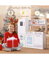 Kids Kitchen Play Set with Stove Removable Sink Oven Microwave Dish Washer