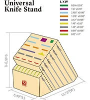 Cook N Home 25 Slots Bamboo Universal Knife Holder Countertop Butcher Block Knife Stand