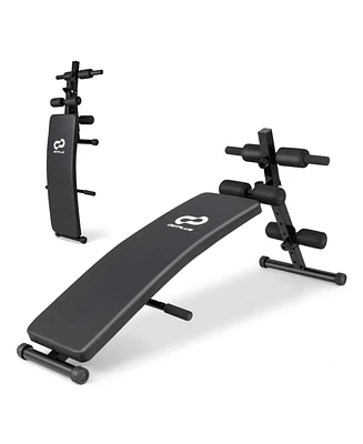 Costway Adjustable Decline Sit Up Bench for Exercise with High Density Foam Cushioned Seat