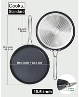 Cooks Standard 10.5-inch Hard Anodized Ceramic Nonstick Griddle Dosa Tawa Tortilla Skillet Pan