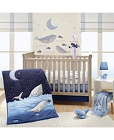 Lambs & Ivy Bubbles & Squirt Blue Ocean/Aquatic Whale Soft Fleece Baby Blanket