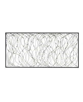 LuxenHome Black and Silver Metal Infinity Rectangular Wall Decor