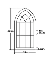 LuxenHome Wood and Metal Cathedral Wall Decor