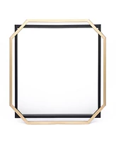 LuxenHome Gold and Black Metal Floating Frame Wall Accent Mirror