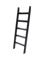 LuxenHome Black Wood 4.8ft Decorative Blanket Ladder