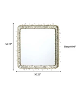 LuxenHome Gold Metal Frame 30.2-In Square Accent Wall Mirror