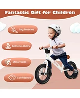 Costway 12 Inch Toddler Balance Bike No Pedal Training Bicycle with Inflatable Rubber Tires