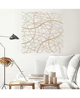 LuxenHome Handmade 26.4" Square Gold Modern Abstract Metal Wall Decor