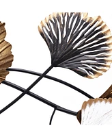 LuxenHome Metal Ginkgo Leaves Modern Wall Decor