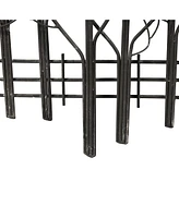 LuxenHome Snowy Black Metal Field of Trees Wall Decor