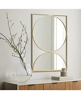 LuxenHome Gold Hourglass Frame Metal Modern Accent Wall Mirror