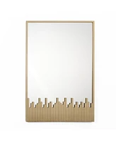 LuxenHome Cityscape Gold Metal Frame Rectangular Wall Mirror