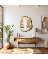 LuxenHome Freeform Pine Wood Frame Oblong Wall Mirror