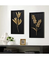 LuxenHome 2-Piece Flower Bouquet Modern Wall Decor Set