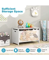 Costway Kids Toy Box withSafety Hinge Wood Storage Chest Flip-Top Storage Organizer