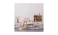 Slickblue Retro Simple Single Sofa Chair with Backrest No Buckle Design for Comfortable Seating