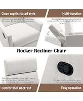 Slickblue Plush Rocker Nursery Chair Glider Swivel Recliner for Comfortable Seating