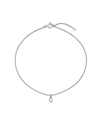 Bling Jewelry Dainty Alphabet Block Letter Anklet Ankle Bracelet Sterling Silver