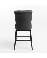 Simplie Fun Sophisticated Swivel Barstool: Durable Wood, 360 Rotation