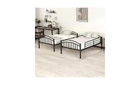 Slickblue Twin Over Twin Metal Bunk Bed, Easily Divides into Two Separate Beds for Versatile Sleeping Options