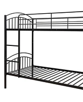 Slickblue Twin Over Twin Metal Bunk Bed, Easily Divides into Two Separate Beds for Versatile Sleeping Options