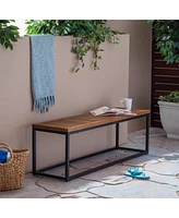 Streamdale Furniture Modern Acacia Wood Bench: Chic And Elegant Outdoor Retreat