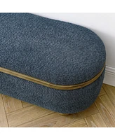 Storage Ottoman Bench, Upholstered End of Bed Ottoman Bench with Storage and Seating, Large Blanket Storage Bench for Foot Rest in Bedroom, Living Roo