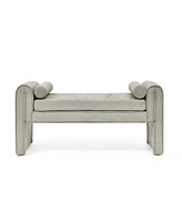Bedroom storage stool, linen fabric storage stool, large storage space, 50.39 inches, can be used for bed end, living room, entrance, Gray