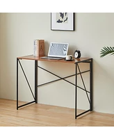 Streamdale Furniture 40 inch Folding Desk No Assembly Required, Writing Computer Desk Space Saving Foldable Table Simple Home Office Desk