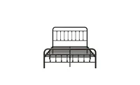 Slickblue Black Metal Platform Bed Frame with Headboard, Strong Slat Support, Easy Assembly - No Box Spring