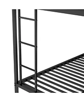 Slickblue Sturdy Twin over Full Bunk Bed with Trundle and Two-Side Ladders for Space Saving Solutions