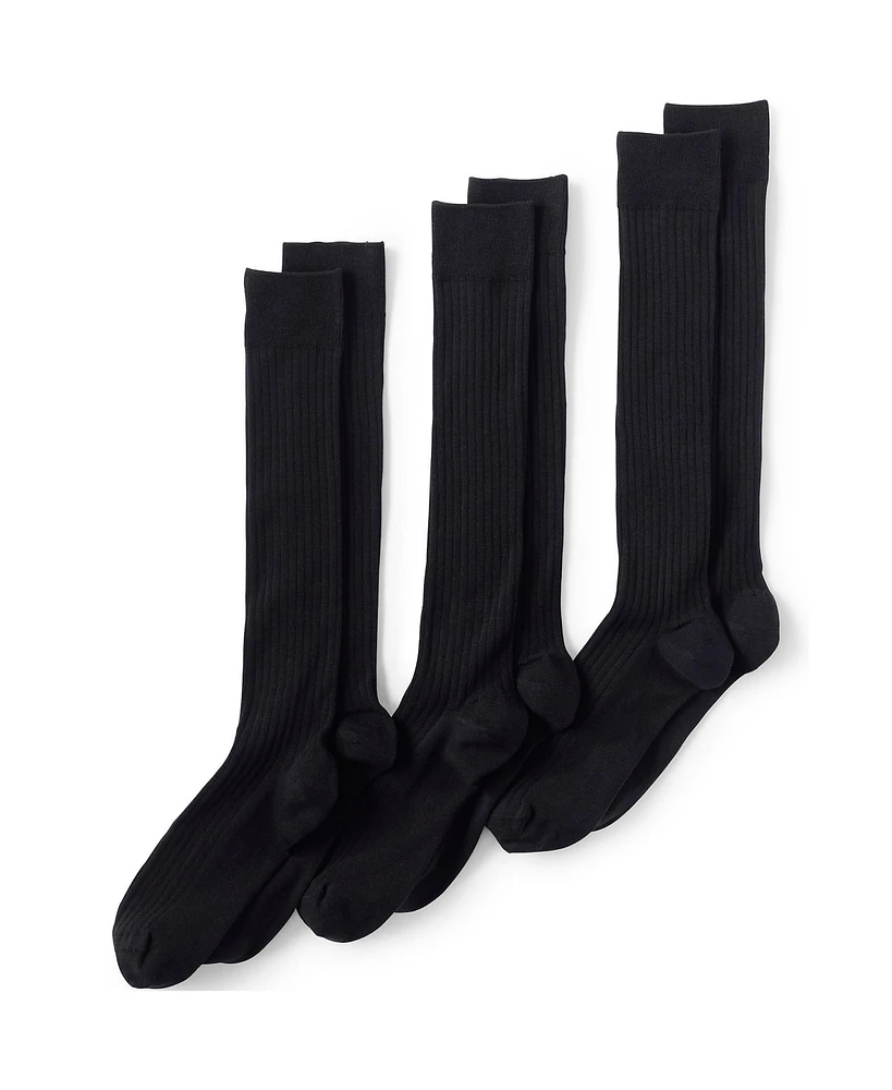 Lands' End Men's Seamless Toe Over the Calf Rib Dress Socks 3-pack