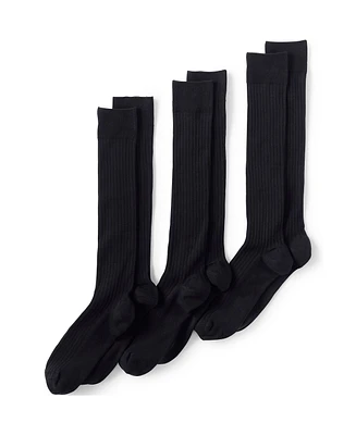 Lands' End Men's Seamless Toe Over the Calf Rib Dress Socks 3-pack