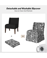 Egmont Transitional Slipper Chair with Slipcover Washable and Solid Wood Legs