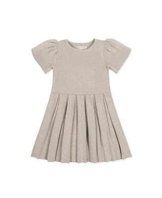 Hope & Henry Baby Girls Short Sleeve Pleated Sweater Dress