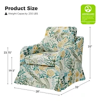 Kai Traditional Swivel Chair-Removable and Reversible Cushions