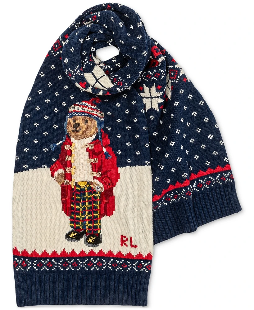 Polo Ralph Lauren Men's Holiday Bear Intarsia Scarf