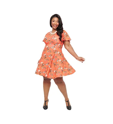 Unique Vintage Plus 1950s Poppy Flare Dress