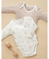 Purebaby Baby Easy Neck L/S Bodysuit 2 pack