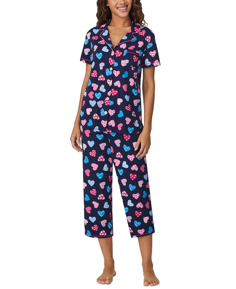 Cuddl Duds Women's Cropped Short-Sleeve Pajama Set