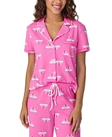 Cuddl Duds Women's Cropped Short-Sleeve Pajama Set