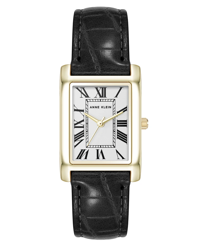 Anne Klein Women's Quartz Signature Crocograin Leather and Gold-Tone Alloy Metal Watch