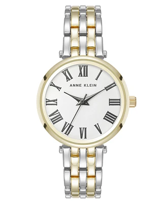 Anne Klein Women's Quartz Everyday Roman Numeral Two-Tone Alloy Metal Watch, 32mm - Silver-Tone/Gold