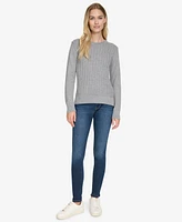 Nautica Jeans Women's Roll Neck Stacked Cable Sweater