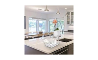 Slickblue Multifunctional S-Shaped Dual-Layer Bowl and Dish Storage Shelf with Chopsticks and Spoon Holder