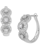 Forever Grown Diamonds Lab Grown Diamond Triple Halo Hoop Earrings (1/2 ct. t.w.) in Sterling Silver